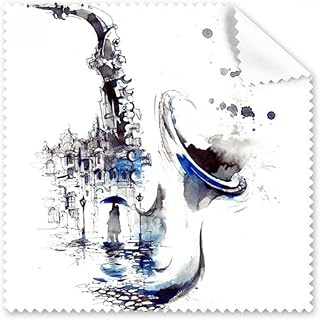 Sax Building Umbrella Watercolor Cleaning Cloth Phone Screen Glasses Cleaner 5pcs