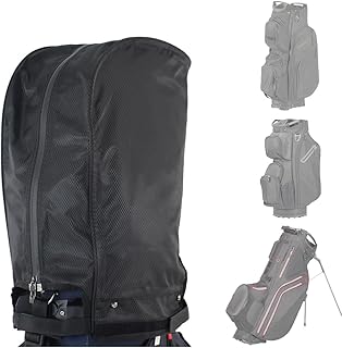 Golf Bag Cover rain Cover/Hood Nylon Waterproof dust Cover Fits Most Golf cartBags Easy to use Collapsible and removabl Golf Accessory Gifts (Waterproof Nylon, Large)