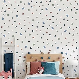QUCHENG Irregular Boho Terrazzo Dots Wall Decal Stickers Polka Dots Wall Decor Kids Toddler Bedroom Removable Stickers Decor Nursery Livingroom Vinyl Waterproof Wall Decoration 6 Sheets