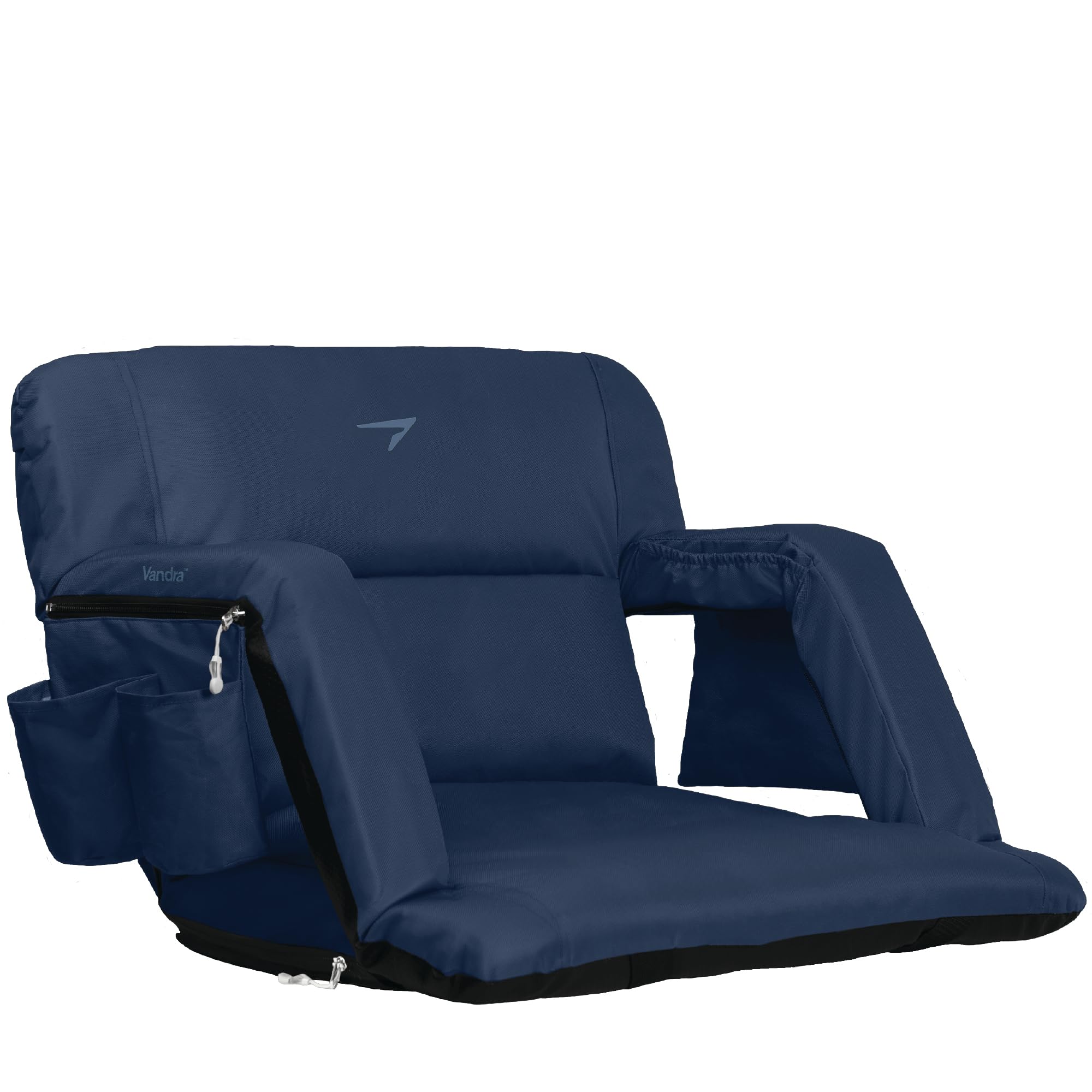 Vandra™ Arc - Scandinavian Stadium Seat with Back Support &amp; BenchLock™ - Wide Padded Bleacher Chair with Cushion &amp; Arc Recline™ Arm Rest for Bleachers