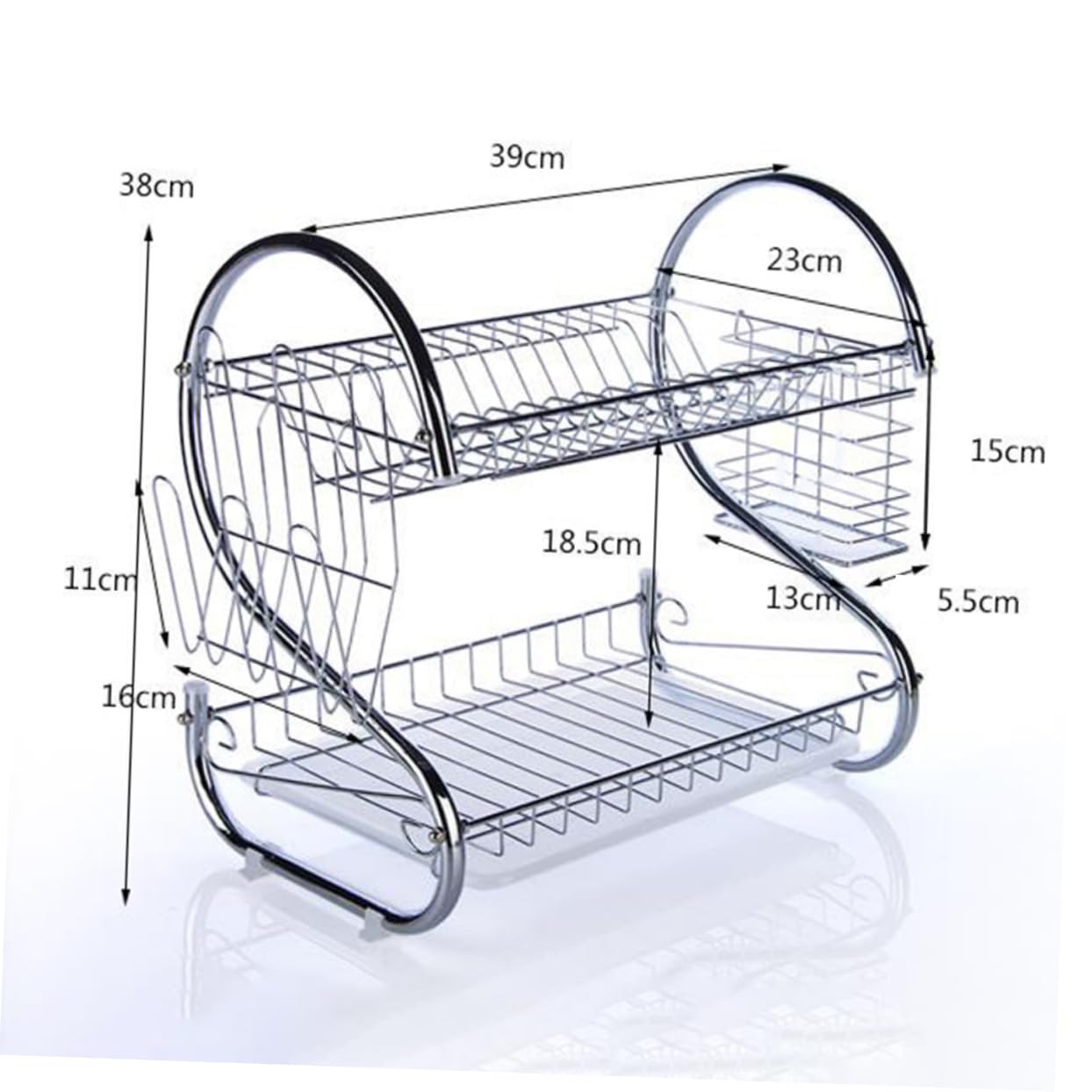 Alipis Escurridor Platos Rejilla Para Secar Diseño Compacto Bandeja Plástico Acero Inoxidable
