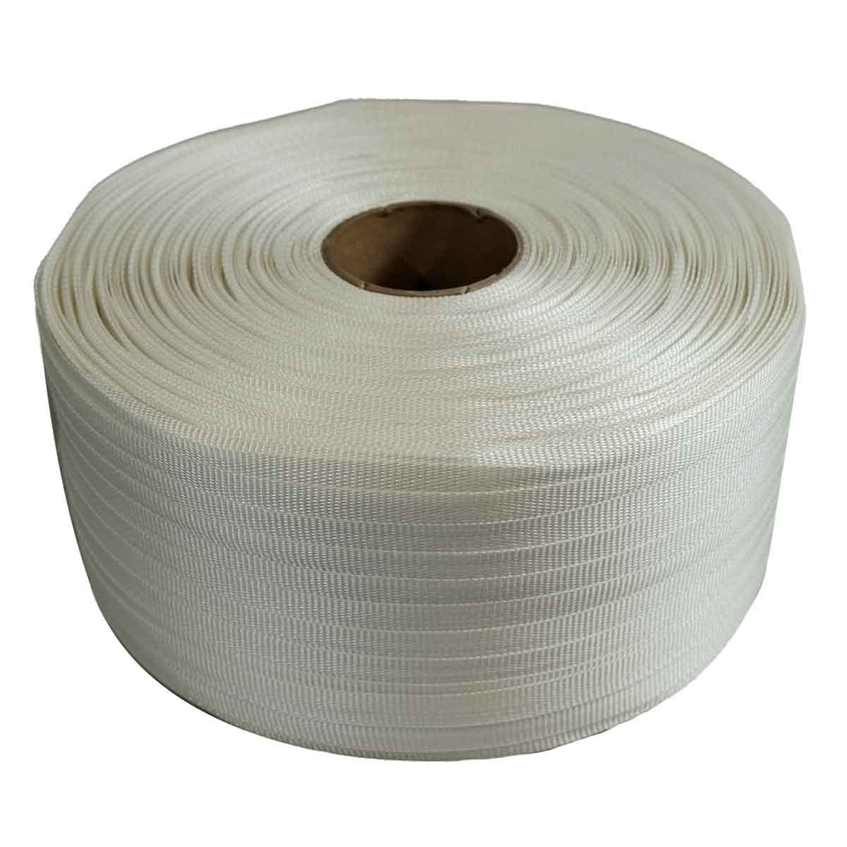 Reggia Tessile Intrecciata rinforzata 19 mm x 500 m - Qualità PRO TECPLAST FT - Alta resistenza 750 kg - Reggia con fili intrecciati