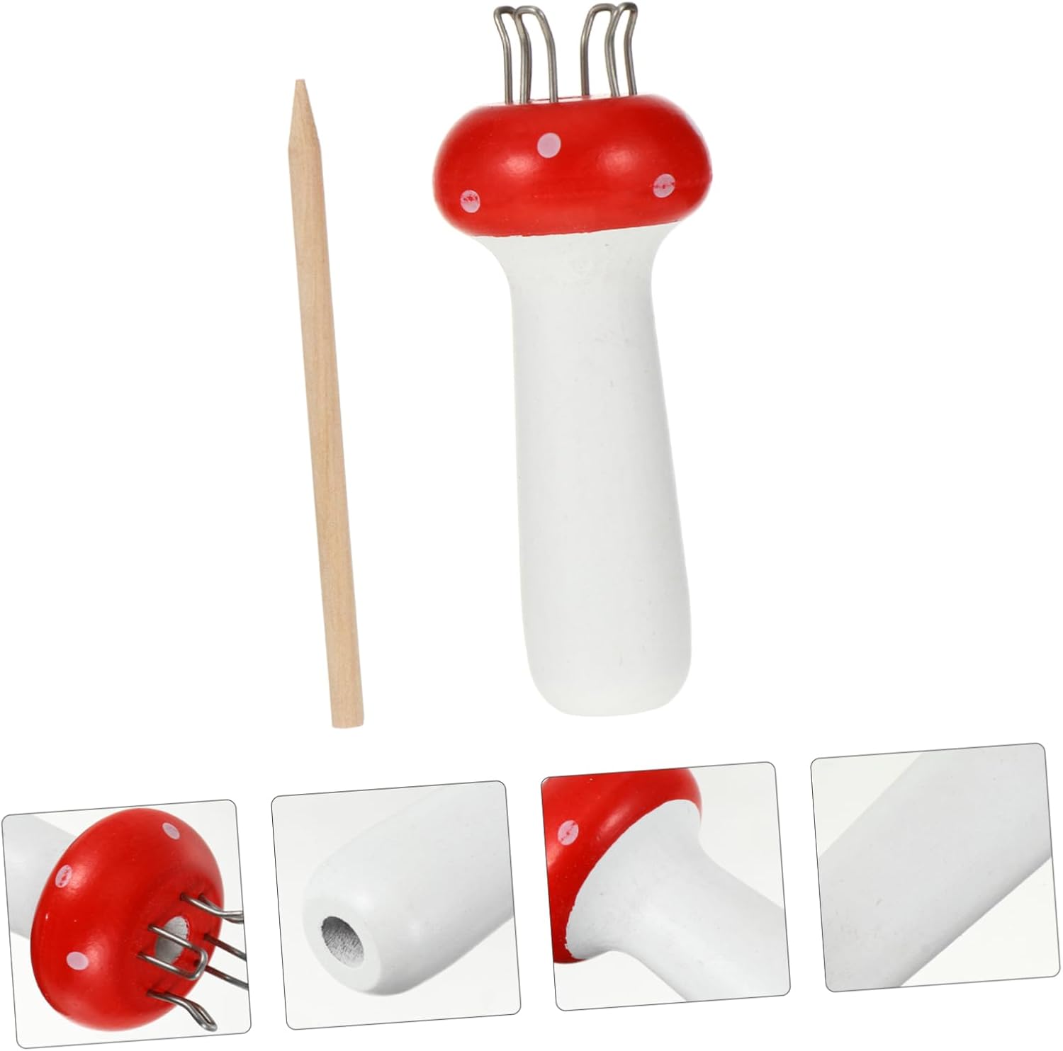COOPHYA 2pcs Mushroom Shaped Knitter for Craft Handheld Yarn Tool for Knitting Doll Projects Suitable for Wool and Synthetic Yarns Compact and Lightweight Design