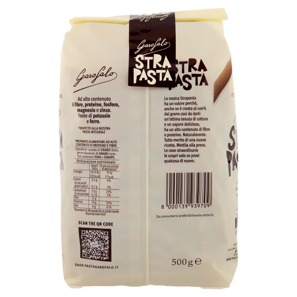 Italian Gourmet Strapasta Penne Ziti Rigate Hartweizenpasta 24x500g | +50% Ballaststoffe +38% Protein | Bronzegezogen | Italienische Pasta für Vorrat & Alltag + Italian Gourmet Polpa
