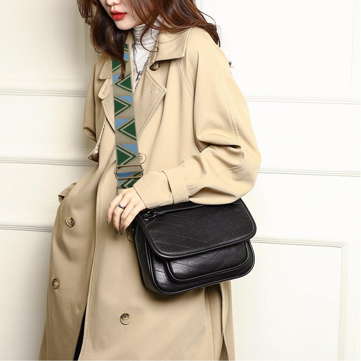 Tracolla Regolabile Per Borsa Donna - Cinghia Colorata Larga 3.8cm, Con Moschettoni Argento, Lunghezza 80-130cm - Foto 5