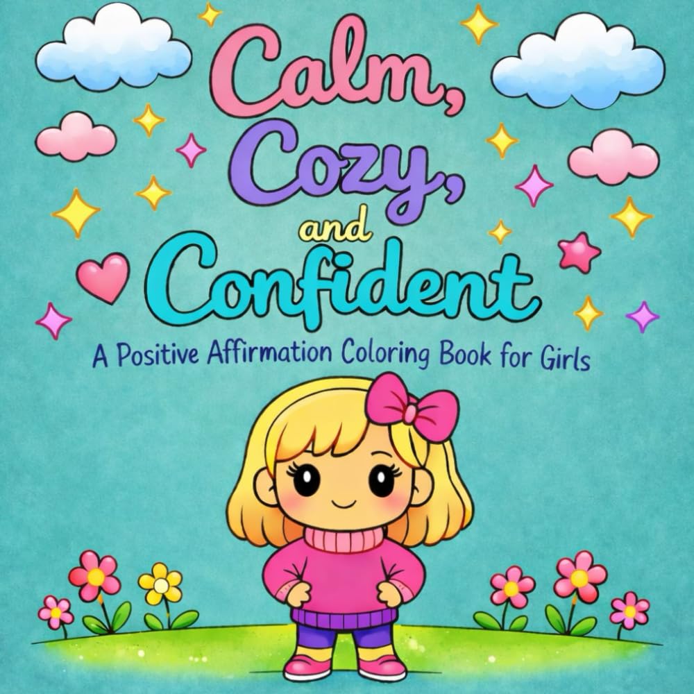 Calm, Cozy, and Confident: A Positive Affirmation Coloring Book for Girls Ages 5-10 to Build Confidence and Self-Esteem. (Blonde Cover)