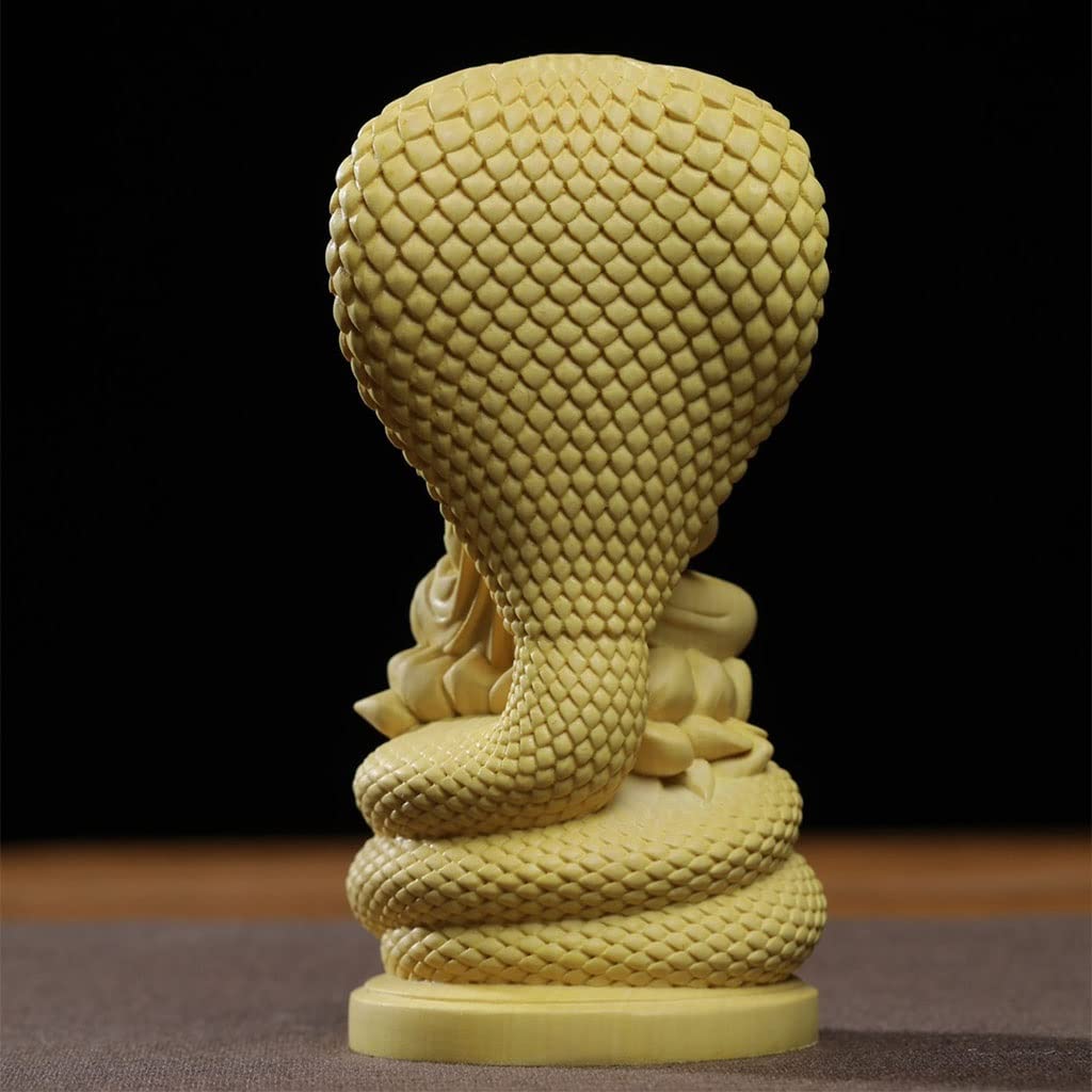 Amazon｜釈迦牟尼仏像蛇仏飾り、つげ彫刻、仏堂風水装飾品｜仏像