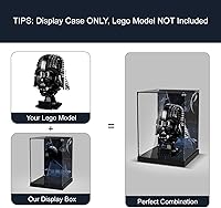 Vista 3 de Vitrina de acrílico para Lego 75304 Star Wars Darth Vader casco de cabeza negra modelo de bloque de construcción (solo caja, sin modelo), caja