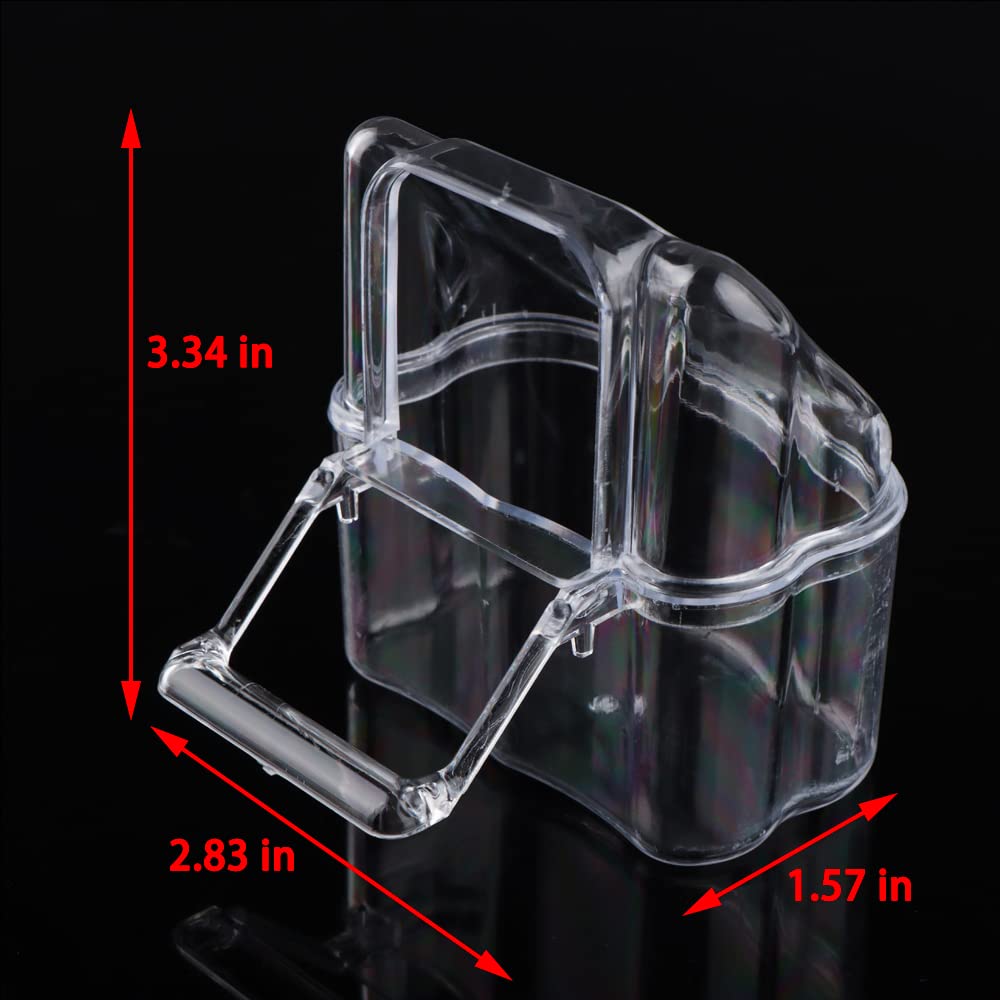 4 Pcs Bird Cage Feeder Plastic Cups Acrylic Feeding Bowl Anti- Splashing Water Food Feeder Box (for Bird Cage with Spring Door) - image 4