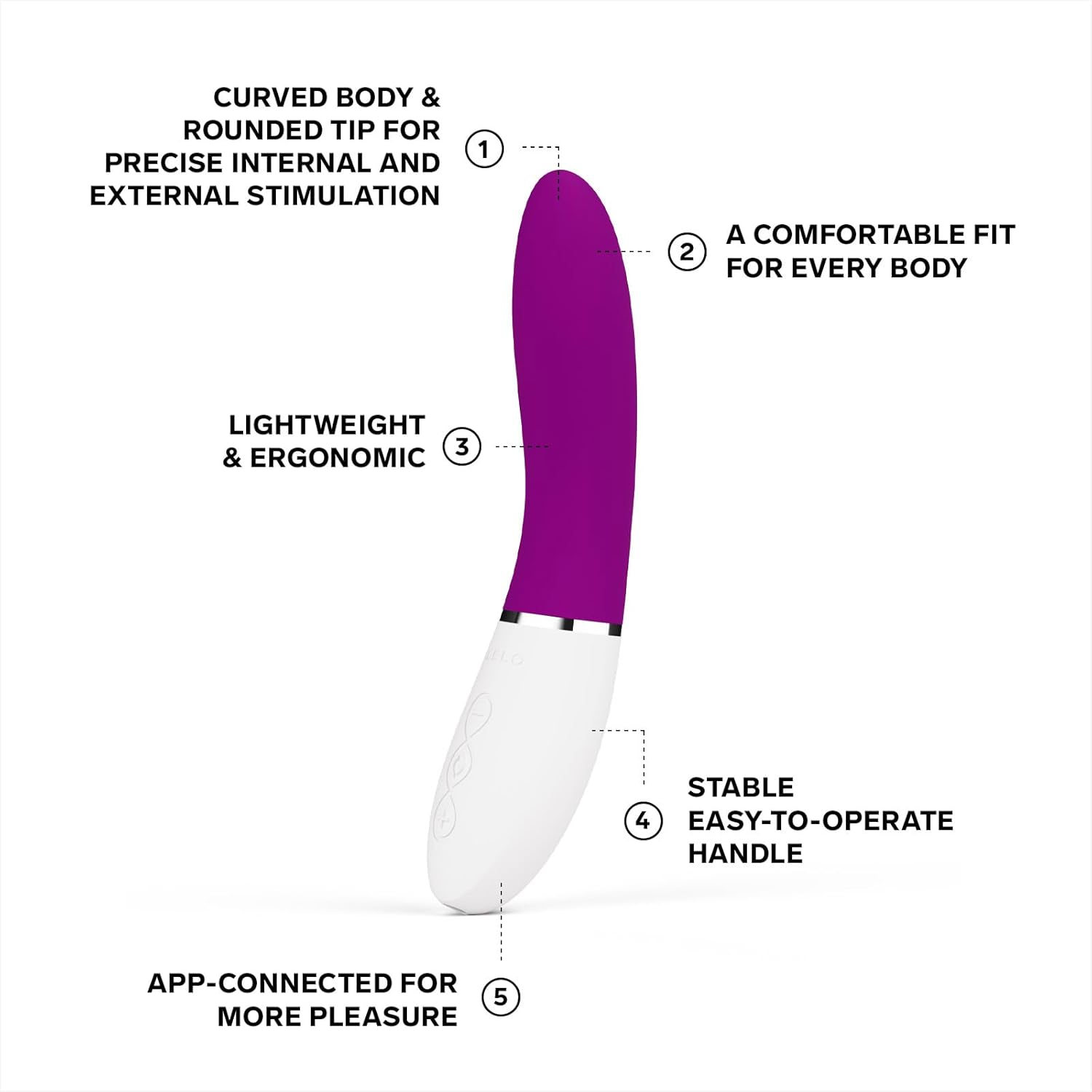 LELO LIV 3 App-Controlled G-Spot Vibrator for Women with 8 Settings, Curved Shape Female Vibrator Sex Toys, Waterproof Vibrator, Personal Vibrators, Adult Toys for Women, Sex Toy for Woman, Deep Rose