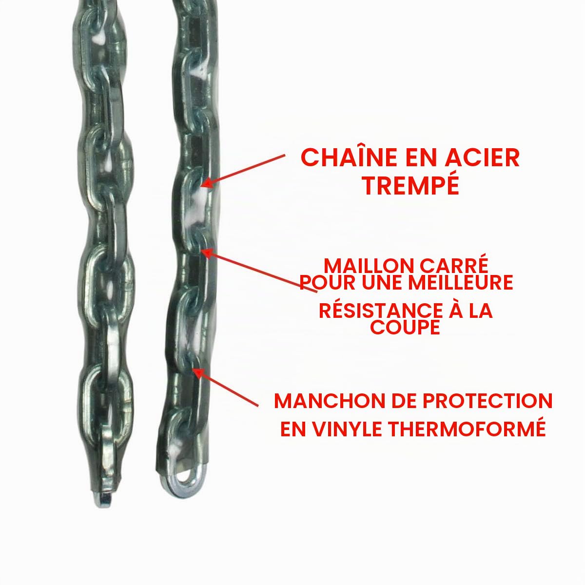 Master Lock 8017EURD Chaîne 1,5 m x 8 mm, transparent
