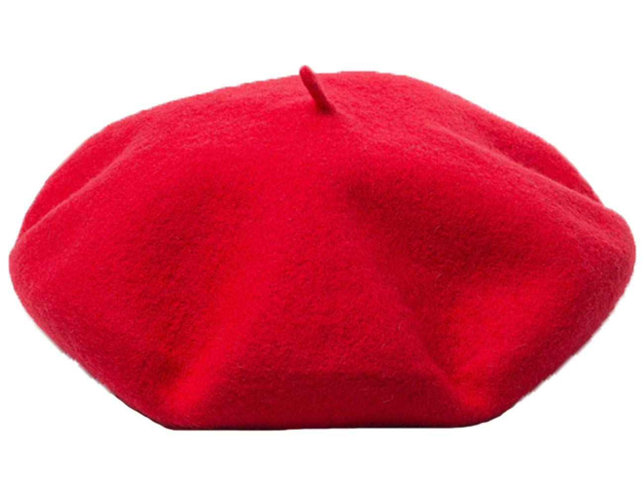Joyhy Men's Red Solid Color Wool Artist French Beret Beanie Hat