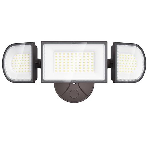 iMaihom 100W Flood Lights Outdoor, 9000LM Ultra Bright Security Lights, 3 Adjustable Heads Flood Lighting, IP65 Waterproof, 6500K Switch Controlled Floodlight for Yard Garage Court (White)