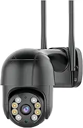 Câmera De Segurança Wi-fi Externa À Prova D'água Full Hd Gira 360 Bivolt (PRETA)