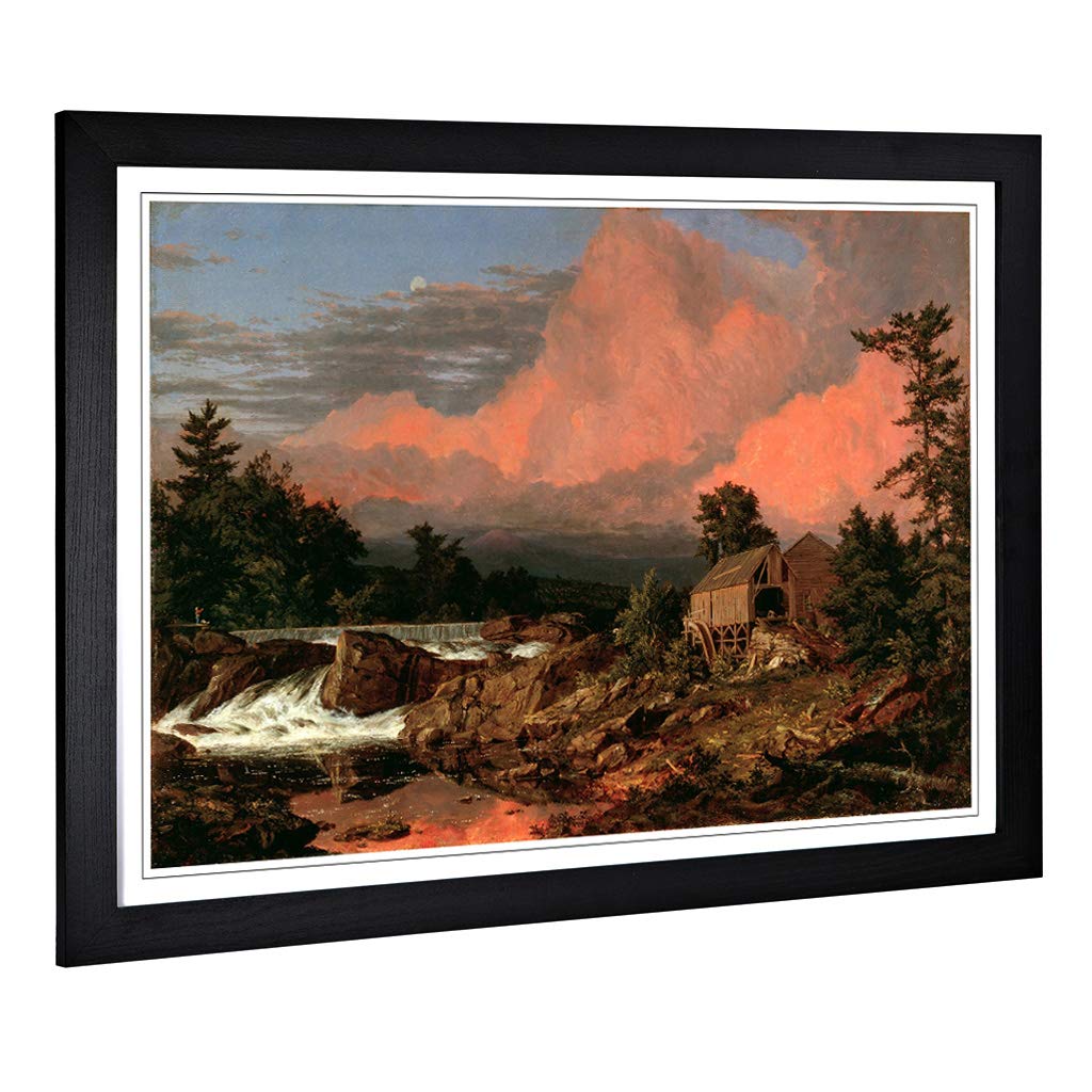 Big Box Art Framed Print of Frederic Edwin Church Rutland Falls Design | Wall Art Picture | Home Decor for Kitchen, Living Room, Bedroom, Hallway, Black, A2 / 24.5x18 Inch / 62x45cm