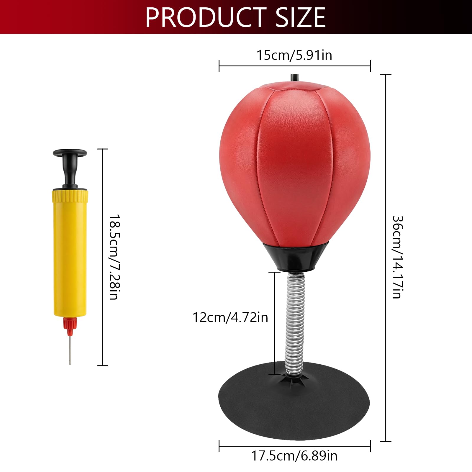 Sacco da Boxe da Tavolo, Punching Ball da Scrivania con Ventosa e Molla, Antistress con Ventosa per Tavolo per Ufficio, Casa