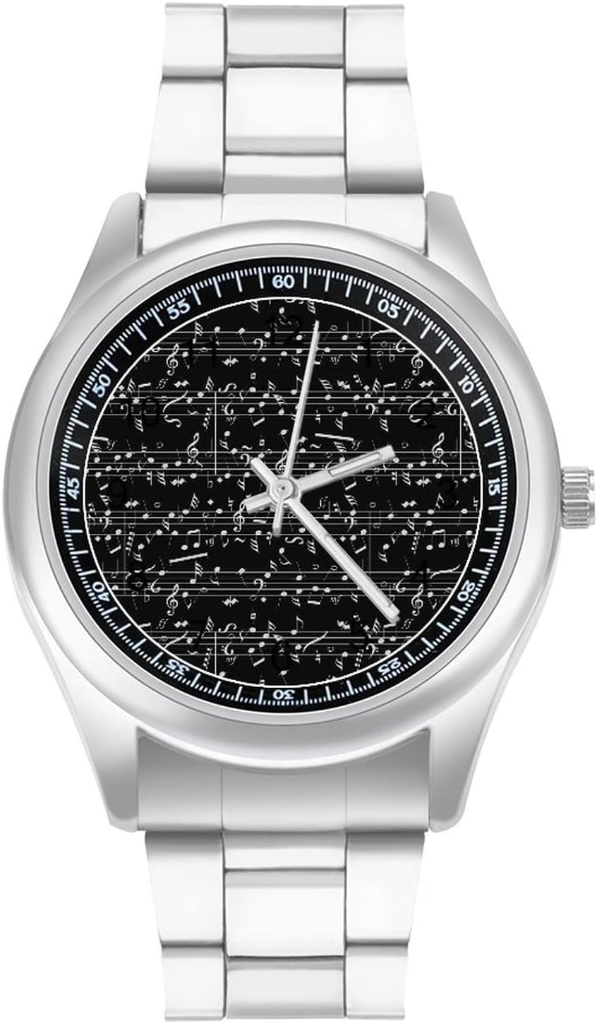 Music Notes Funny Quartz Watch Alloy Watch Dress Decorative For Business Men Women With Design Pattern Print