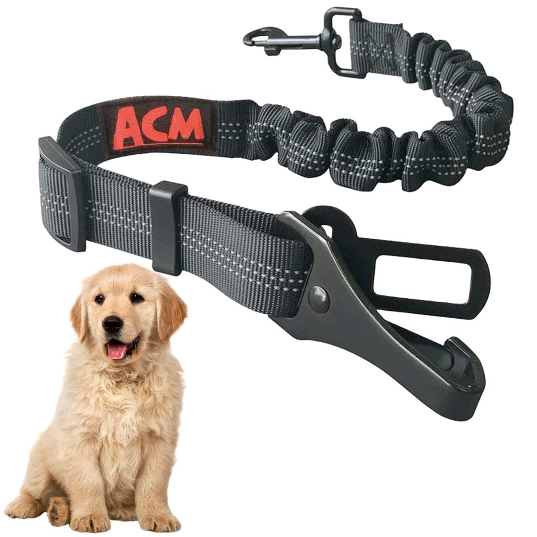 ACM Cinturon Perro Coche | Cinturon Coche Perro | Cinturon Seguridad Perro Coche | Cinturón Seguridad Mascotas | Correa Coche Perro | Correa Perro Coche | Correa Coche Perro Seguridad Doble Enganche