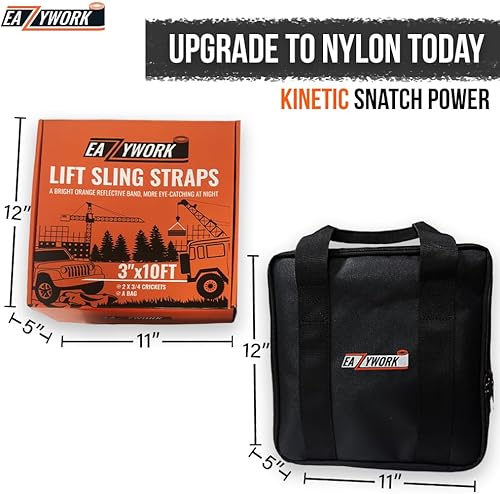 Miniatura 7 de Correas de elevación súper resistentes de 3 x 10 pies, 25000 libras, capacidad de carga de rotura, grúa de elevación resistente, correa de salvador