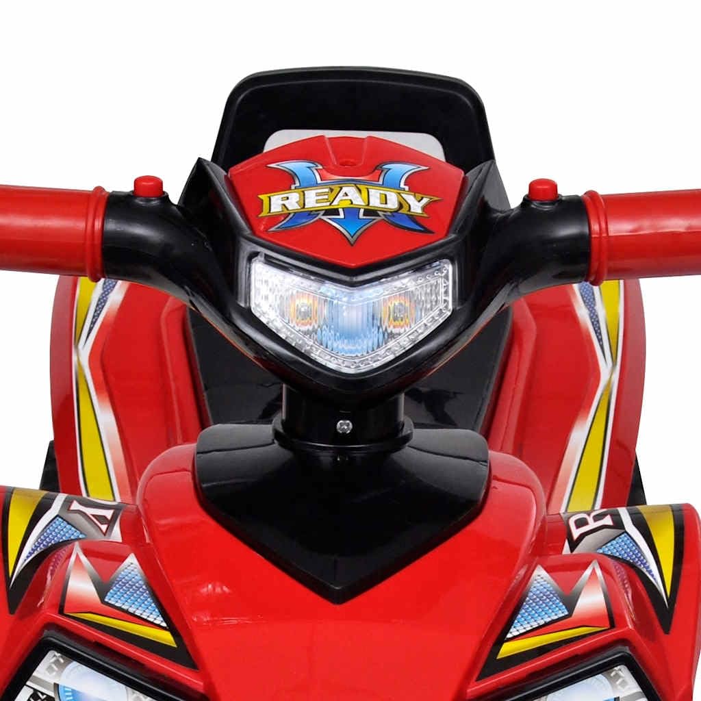 vidaXL Quad Correpasillos Infantil Sonido y Luces Rojo Moto de Juguete Niños