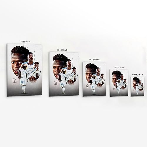 Miniatura 9 de LOGAUT Vinicius Jr Poster Vini Jr - Póster de fútbol firmado para pared, pintura estética para decoración del hogar, (V5111), sin marco, 24 x 36