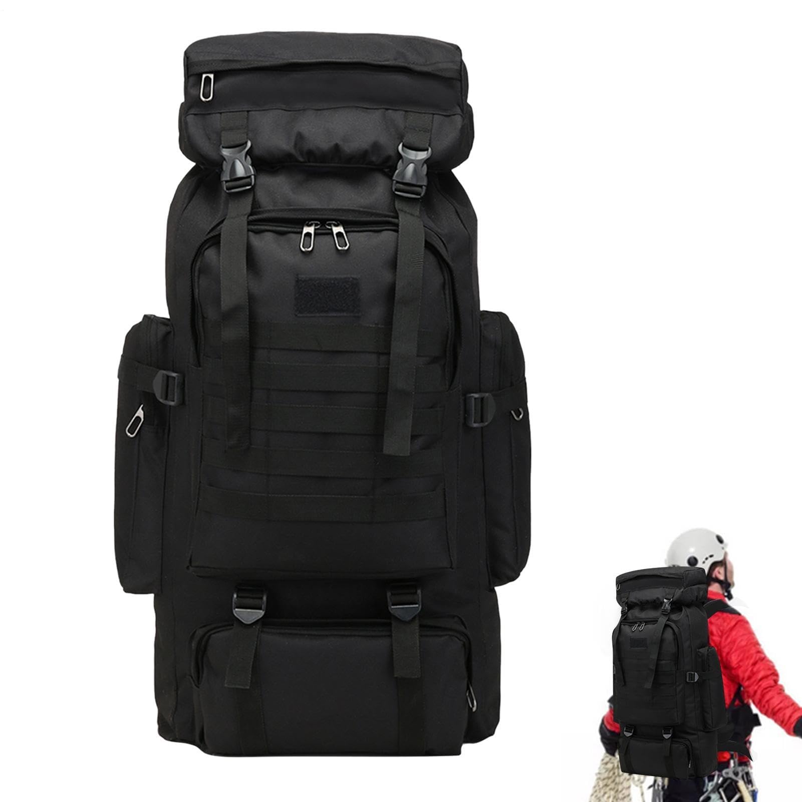 Sac à dos militaire tactique 80 L, sac à dos imperméable et résistant pour toutes les aventures en tout terrain, grand sac de transport de matériel de survie pour le camping et les expéditions
