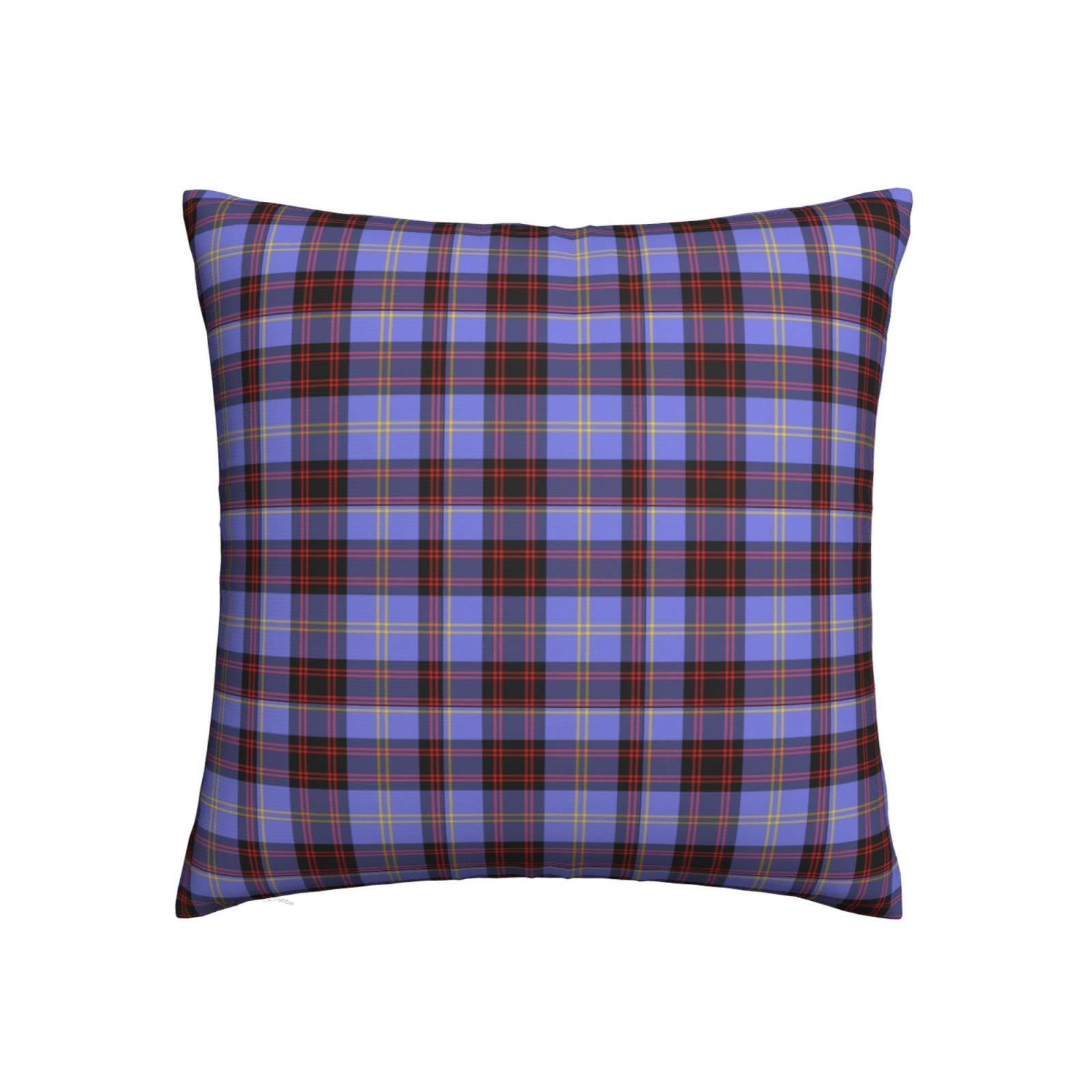 Clan Rutherford Tartan Cushion Covers With Invisible Zipper, Decorative Polycotton Square Pillowcase For Living Room, Sofa & Bedroom 16"X16" Inch
