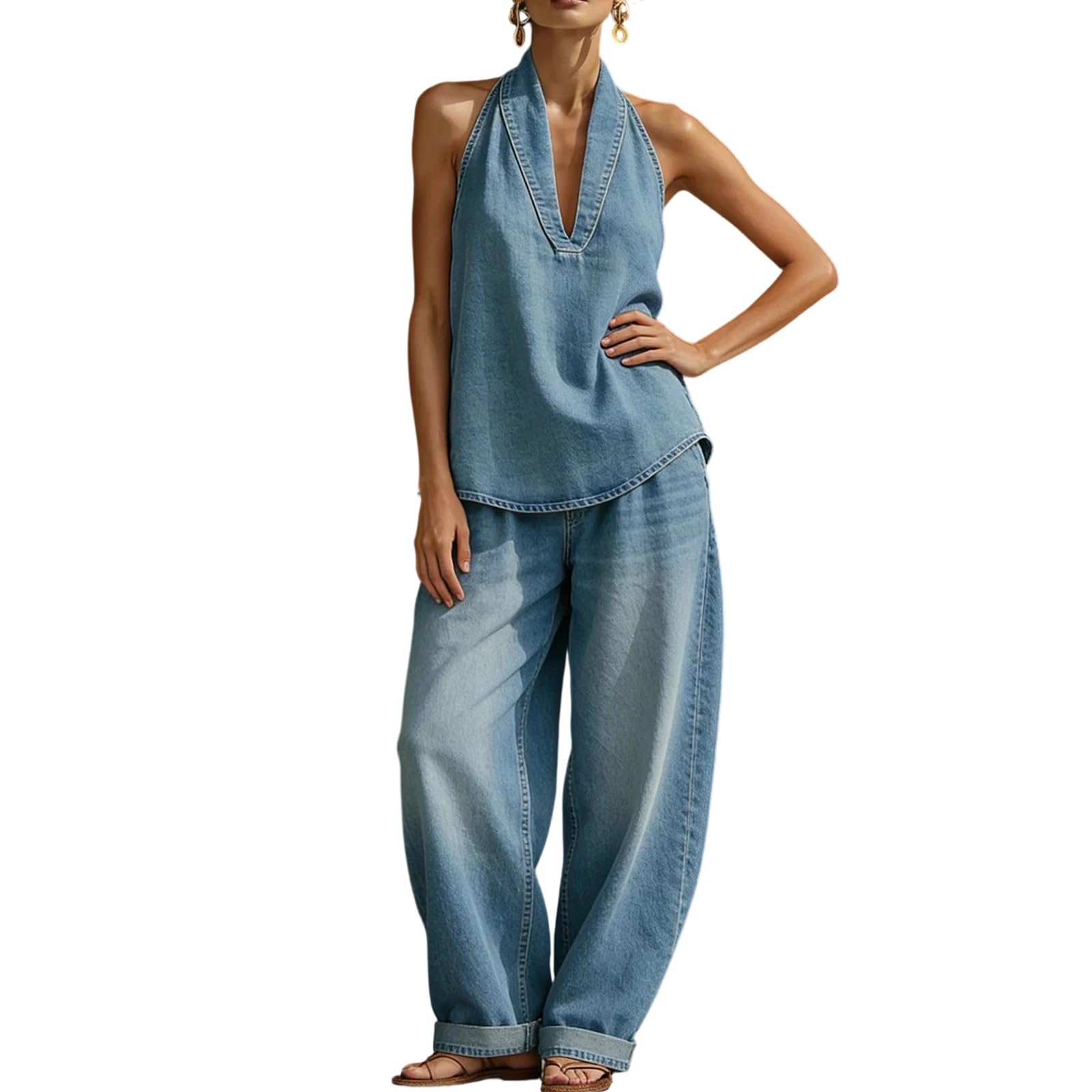 Overalls, modische Damen Arbeitskleidung, Retro Jeans in verwaschenem Blau, bequemes, unverzichtbares Outfit, lässiger Baumwollanzug