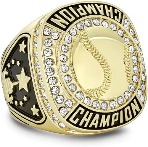 Miniatura 2 de Express Medals 1 a 12 paquetes de anillos de campeón de béisbol de color dorado, premio de trofeo, torneo ganador del anillo de campeonato