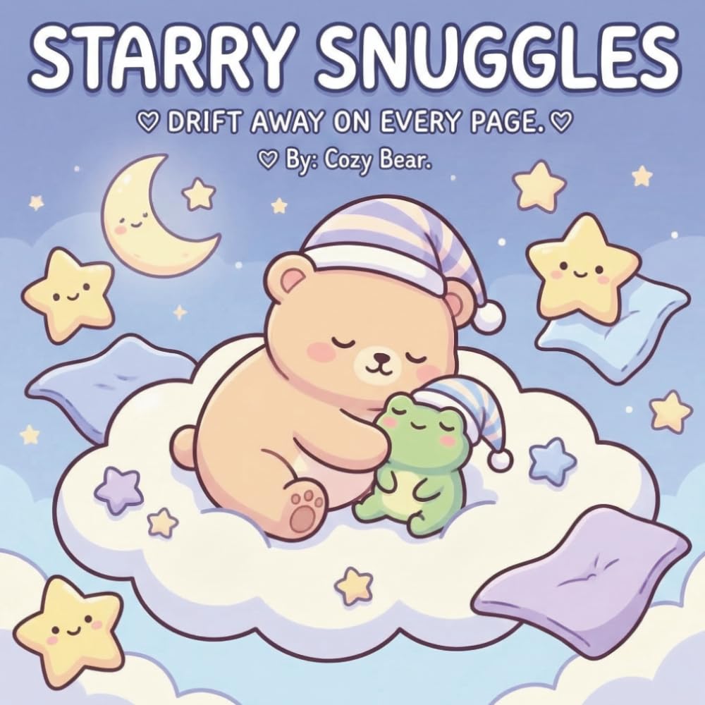 Starry Cozy: A Bold and Easy Coloring Book: Simple Nighttime Scenes, Sleepy Animals, and Calm Starry Skies for Relaxation (Cozy Bear Bold & Easy Coloring Book Series)