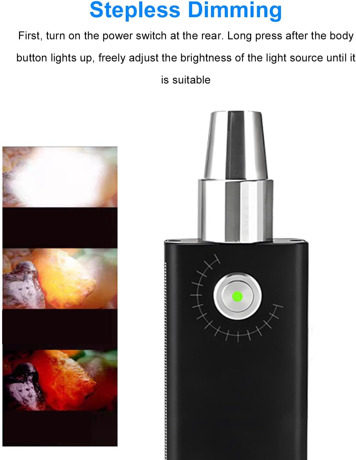 Jadestone Appraisal Light, 3 Light Sources High Brightness LED Flashlight, Gemstone Identification with Purple, Ideal for Jewelry Appraisal