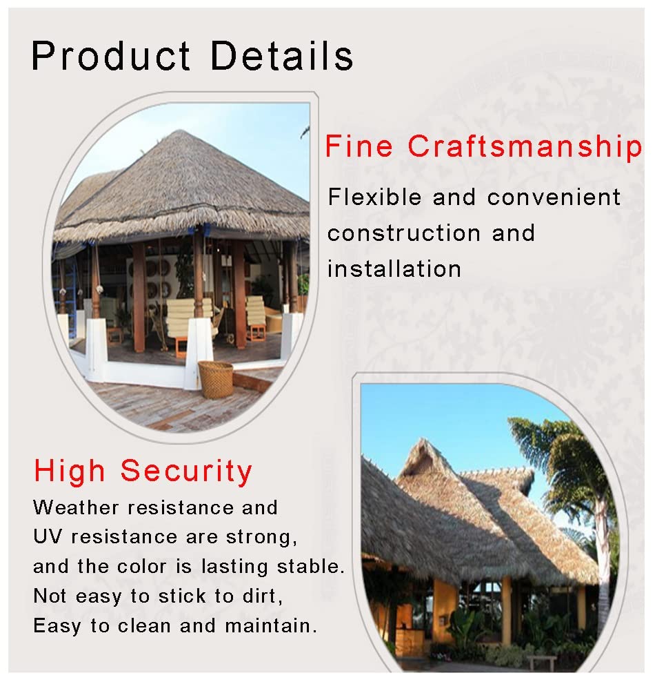 Toit de chaume de simulation en plastique décoration de tuiles antiques jardin scénique maison en bois pavillon de chaume artificiel PE/PVC fausse paille toiture de chaume pour bar