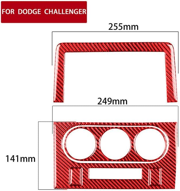 Car red Carbon Fiber Center Navigation Panel Trim Cover for Dodge Challenger 2008-2014