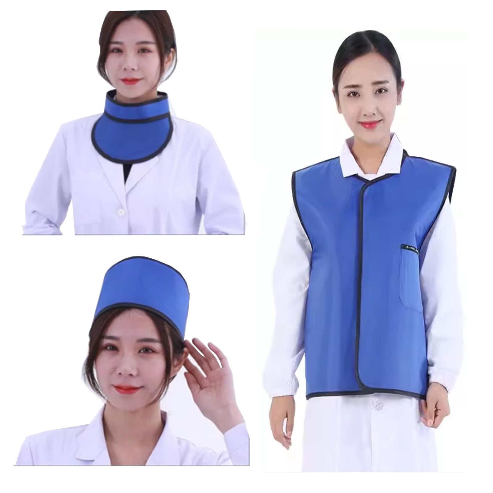 Delantal de Plomo Juego de 3 Piezas de Delantal de Plomo Para Rayos X, Chaleco de Plomo Con Tapa de Plomo Con Protección Para El Cuello de Tiroides, Para Laboratorios de Hospitales Radiógrafos(0.5mmPb