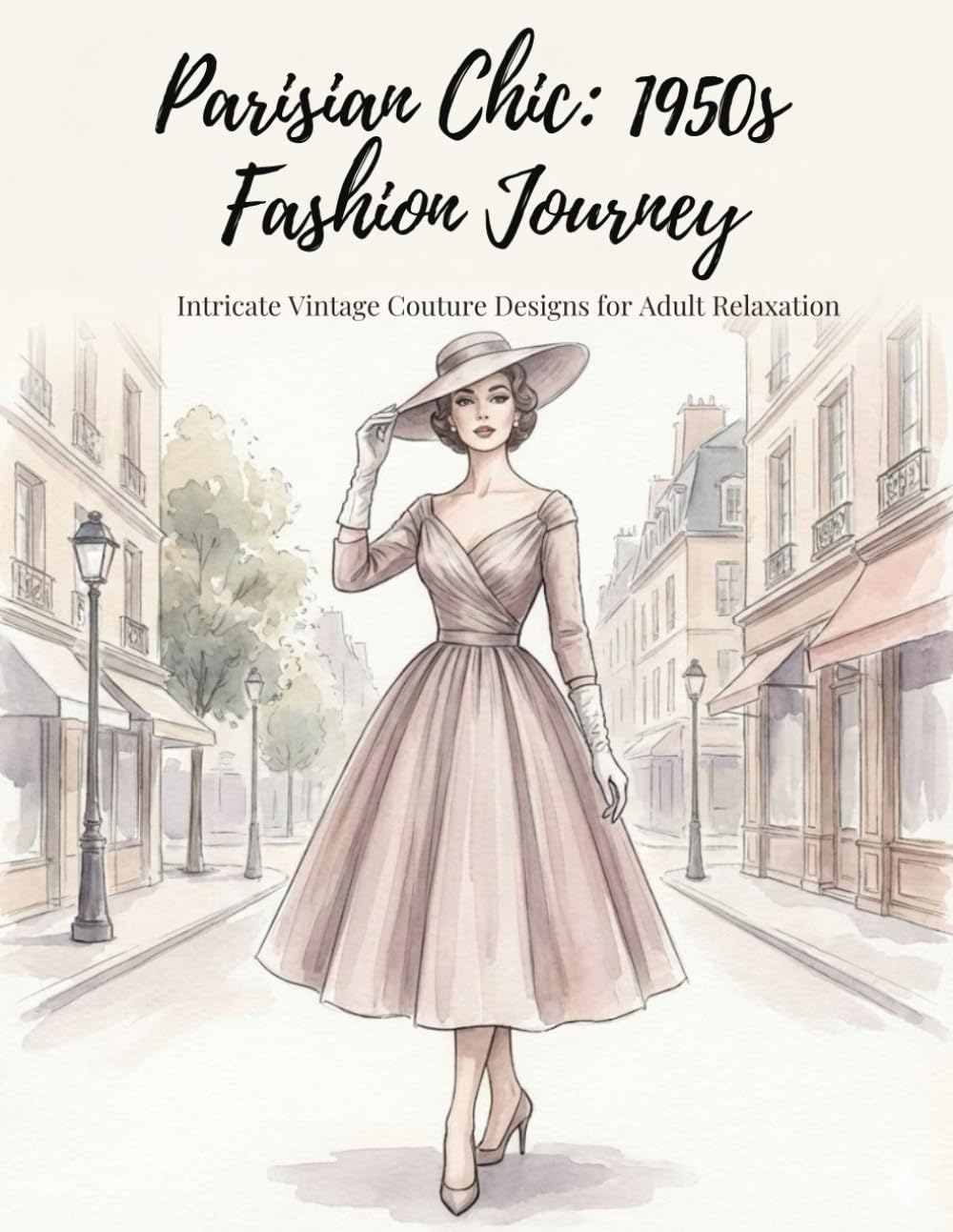 Parisian Chic: 1950s Fashion Journey: Intricate Vintage Couture Designs for Adult Relaxation