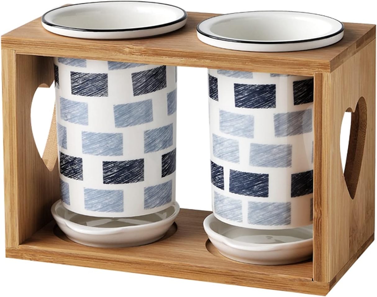 Spice container Ceramics Spice Jar Set Combination Chopsticks Drain Stand Oiler Salt Shaker Seasoning Box Used for kitchen salt sugar ingredients (Color : 3pcs) (Large)