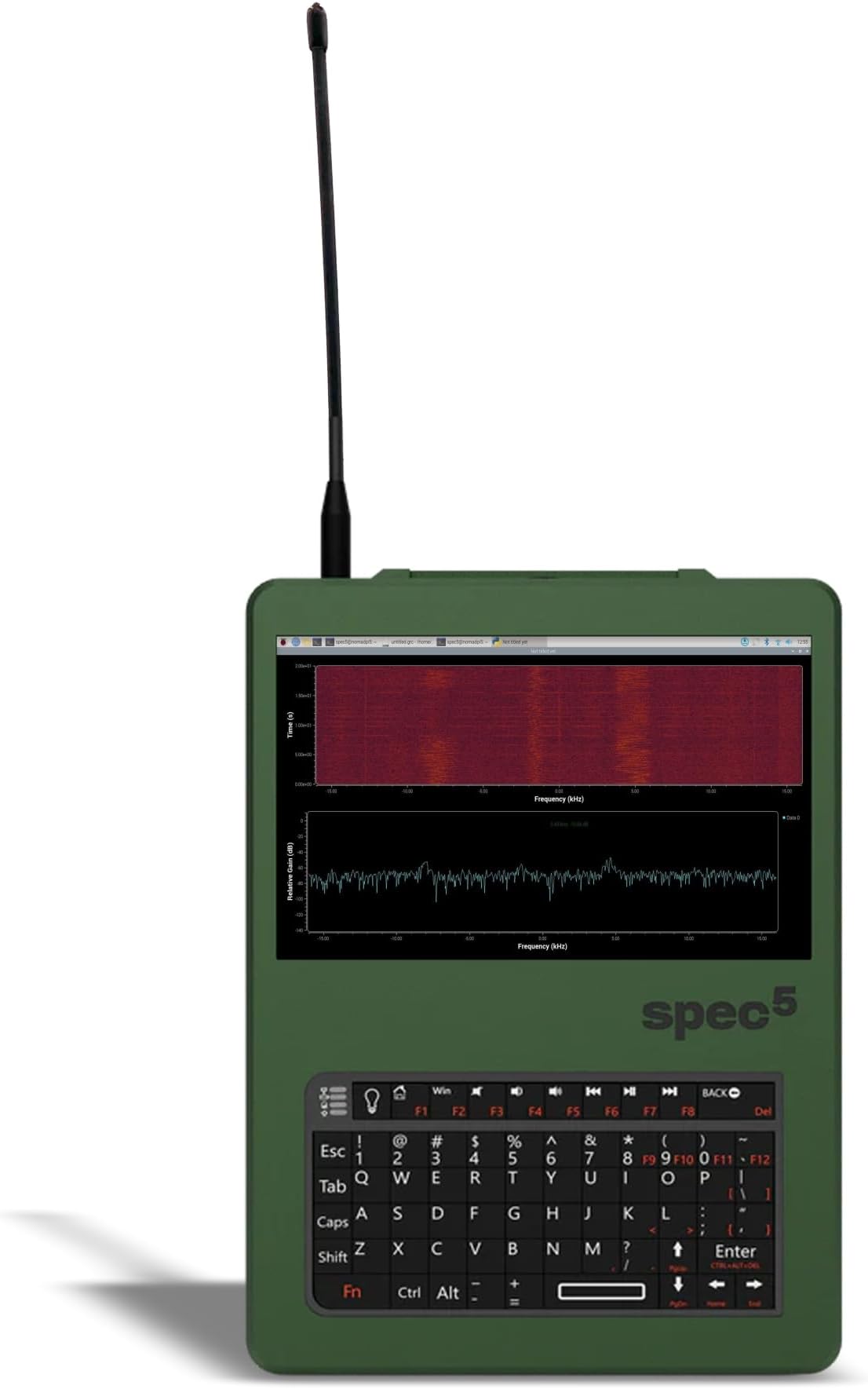 SpecFive Nomad2, Full SDR Mesh Workstation Raspberry Pi 4 8GB, Off-Grid Linux Device with RTL-SDR, GPS, Touchscreen, Keyboard & SSH, LoRa + MQTT-Enabled Field Kit, Complete RF Solution