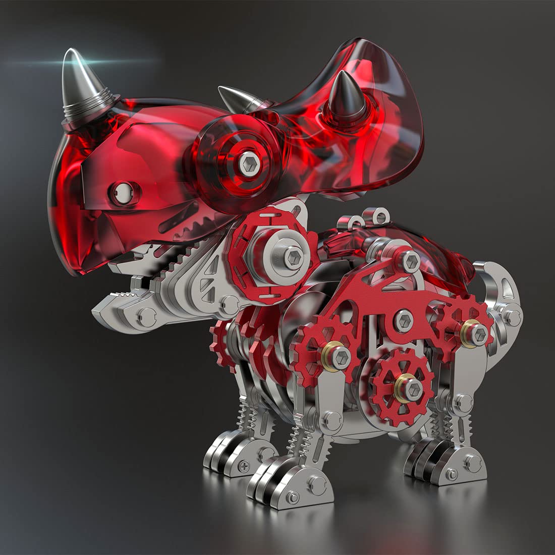 Puzzle 3D metalu serii dinozaurów Triceratops Model Kit, 222 szt. Metalowe puzzle 3D metalu, miniaturowe zestawy modeli, puzzle 3D łamigłówkami, ozdoby stali nierdzewnej dorosłych
