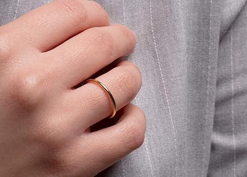 Miniatura 3 de Elegant jewel box Women Ultra-thin band in solid Gold 9k, 14k, & 18k, round band for ring guard, Gold knuckle ring, Bridesmaid gift, Best friends