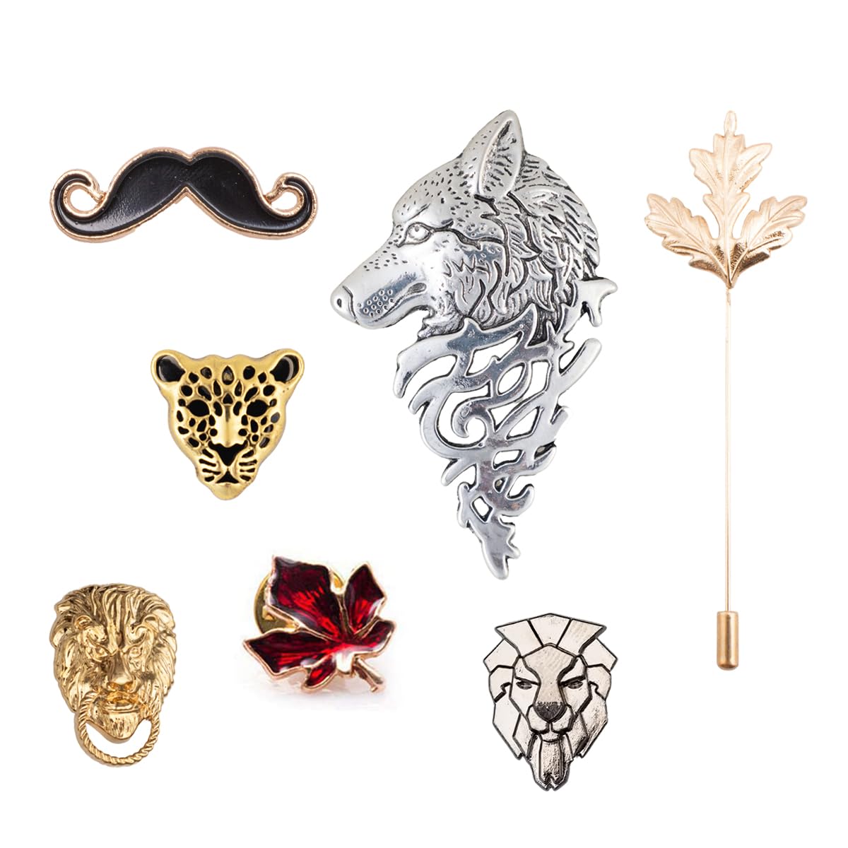 VIBHAVARI(Pack of 7) Combo of Vibhavari Men's Brooch/Lapel Pin