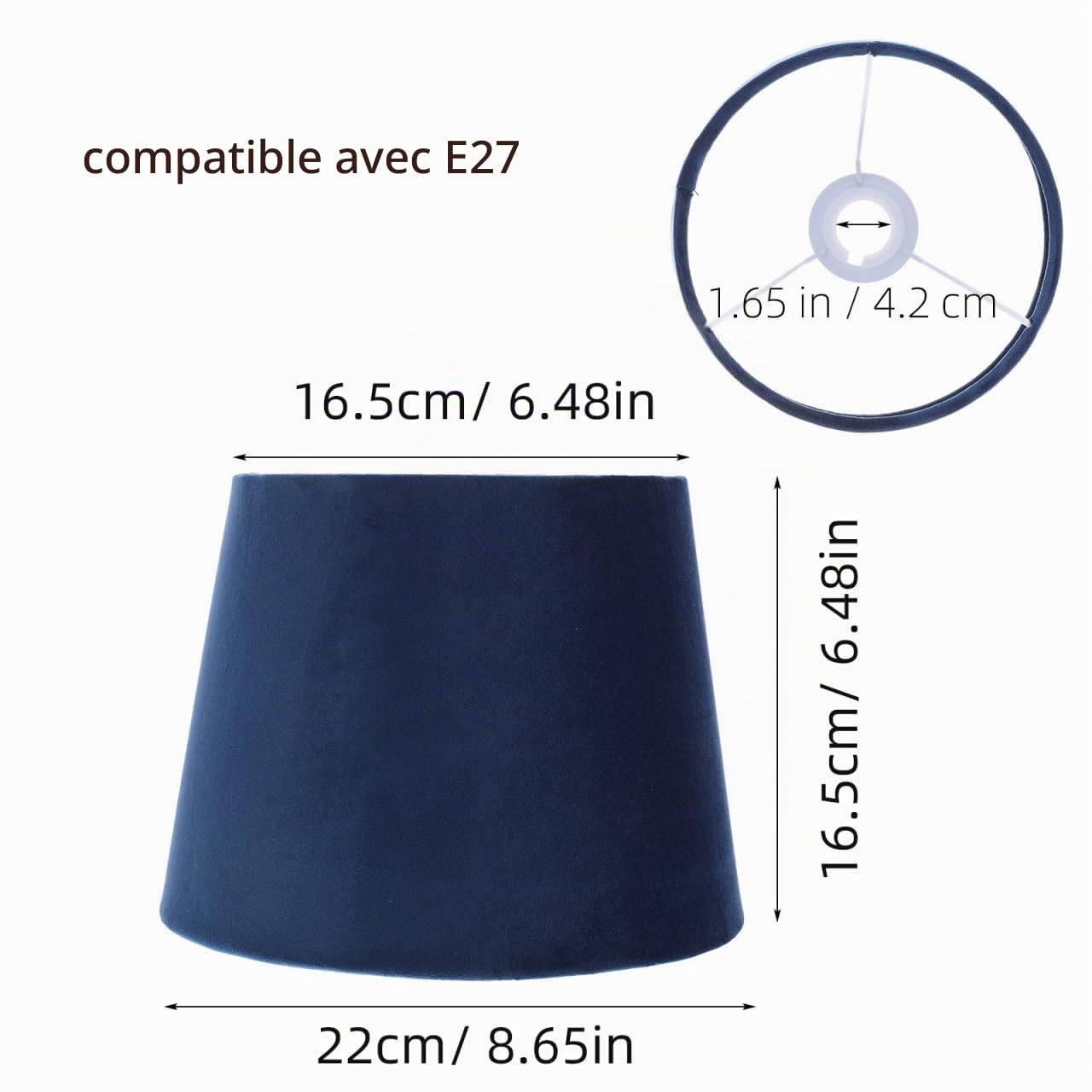 Uonlytech Abat-Jour En Tissu Bleu Pour Lampe De Bureau RemplaçAnt LéGer Et DéCoratif Abat-Jour De Lampe De Table Pour Salon Chambre Et Bureau 8.66X6.50X6.50 Pouces