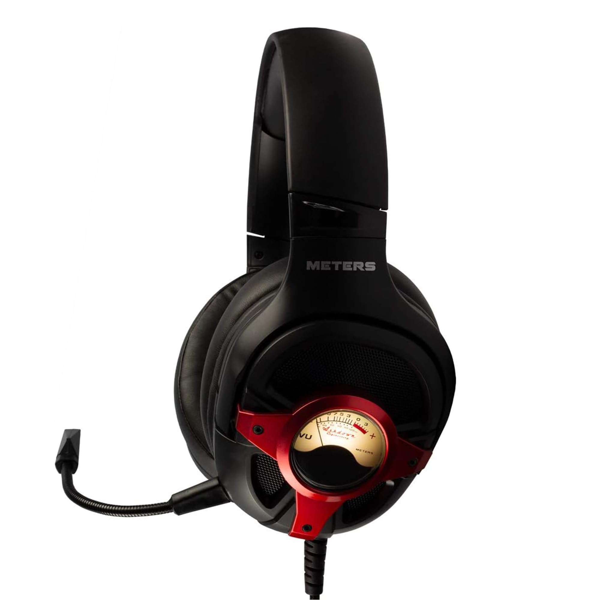 Meters M-Level-UP, Gaming-Headset, 7.1 Surround-Sound, abnehmbares Mikrofon, leistungsstarke 50-mm-Treiber, Inline-Fernbedienung, helles personalisiertes RGB und einzigartige VU, kompatibel mit PC,