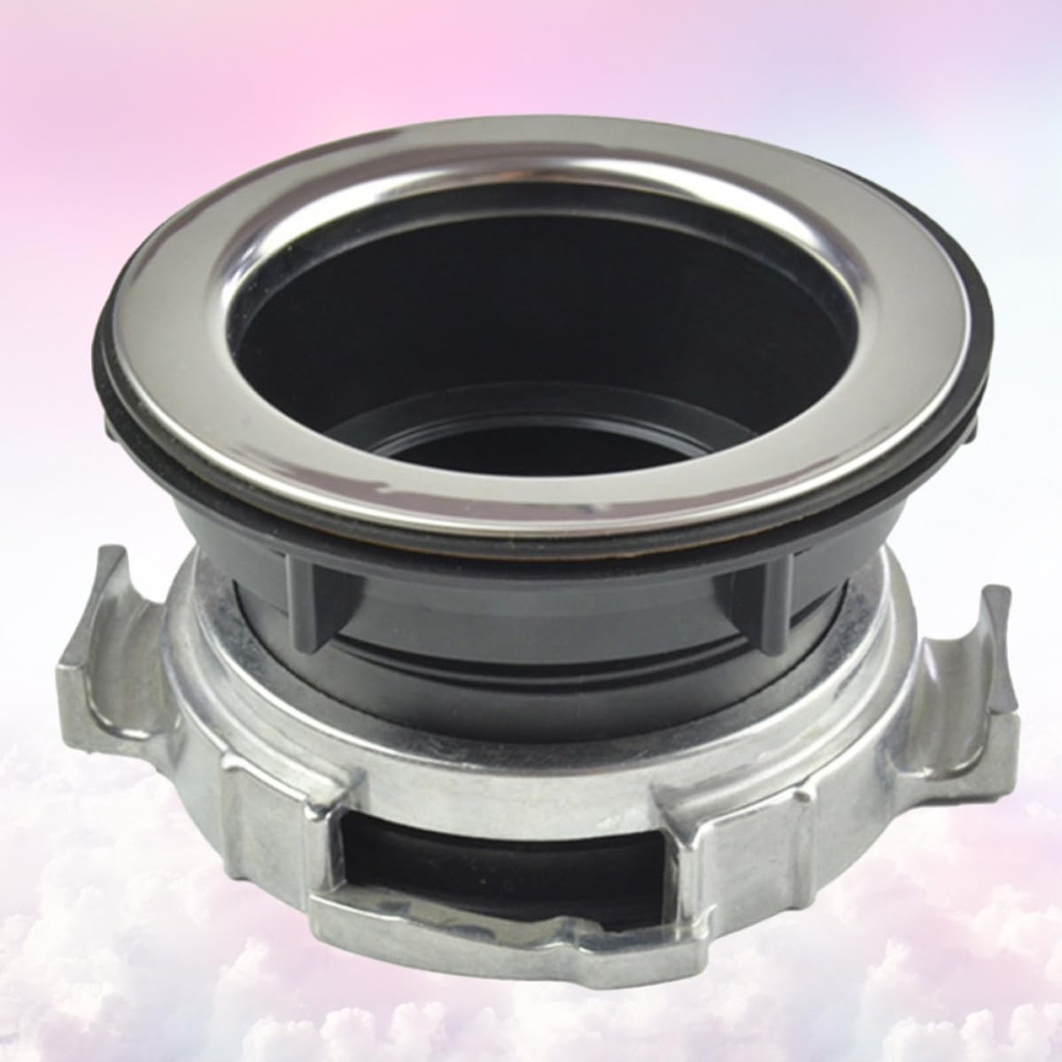 Garbage Disposal Accessory Lock Nut Replacement with Stainless Steel Flange and Wear-Resistant Aluminum Alloy Splash Guard, Fits 114mm Diameter, for Kitchen Waste Disposer