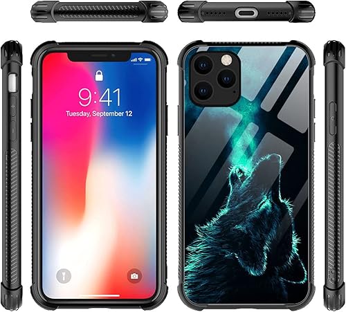 Miniatura 6 de DAIZAG Funda compatible con iPhone 13, funda de protección contra caídas de lobo solitario para iPhone 13, diseño de bordes de TPU suave para iPhone