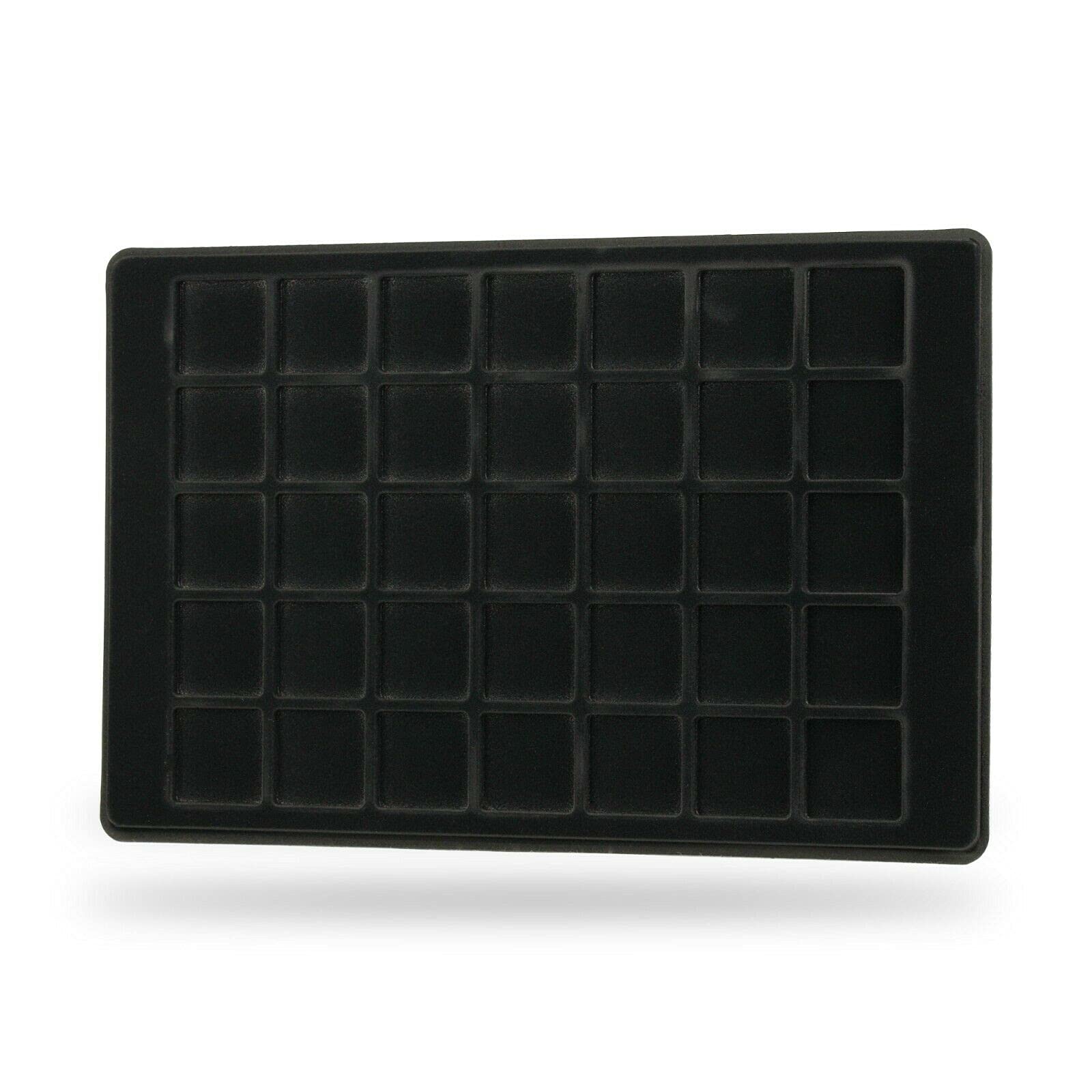 ProSCHULZ Collection BLACK COIN TRAY 35 Square Compartments 35x35 mm / BLACK P35 / Quality Durable Coins Collection Trays Ideal for Displaying or Storing your Collection Hobby Coin Collecting (2)