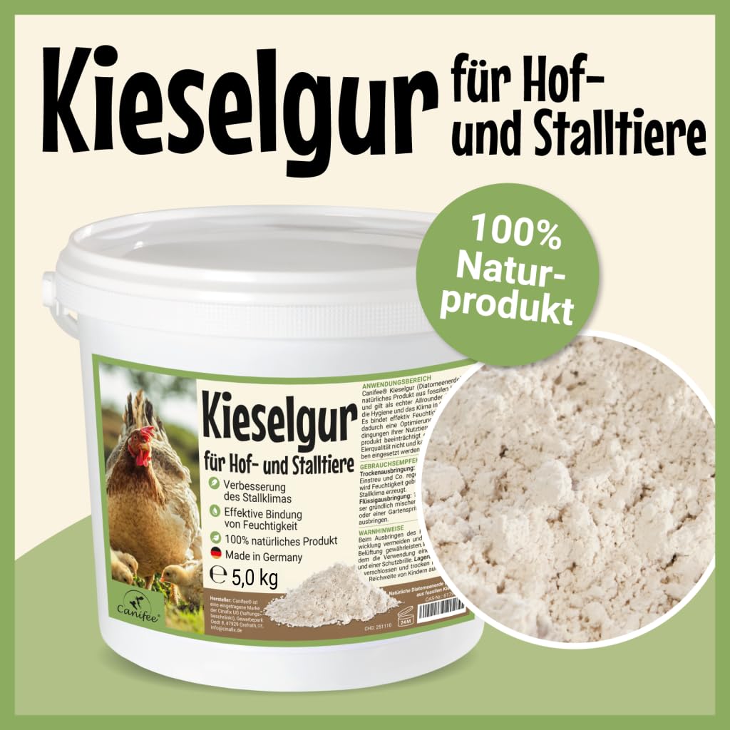 ziemia okrzemkowa w proszku 5,0 kg naturalny produkt do pielęgnacji zwierząt gospodarskich i zwierząt gospodarskich – szczególnie odpowiedni dla kur i drobiu