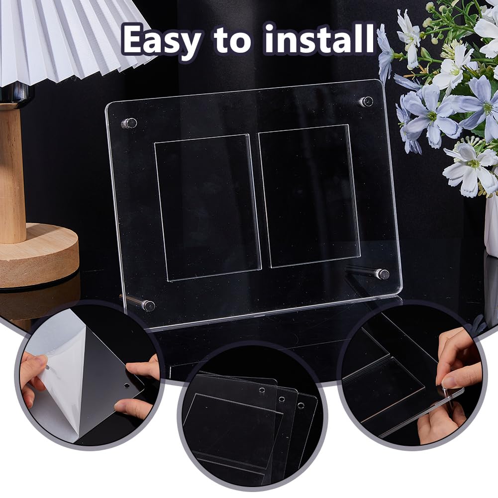 DICOSMETIC 2 Slots Trading Cards Display Frame Sport Card Display Frames PVC Plastic Game Card Case 7.87x2.48x5.59 Inch Clear Baseball Cards Organizer Holder for Home Office Desktop - Image 3