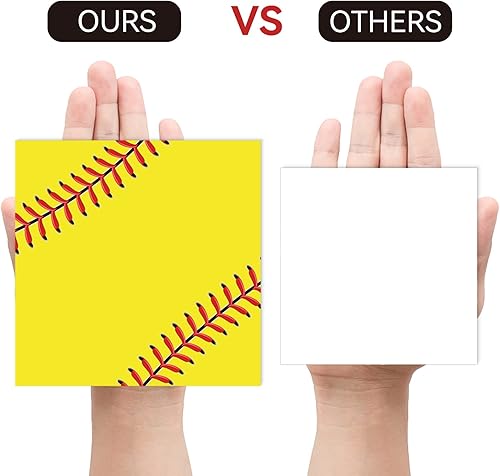 Miniatura 3 de Juego de 50 servilletas de softbol para fiesta de cumpleaños, servilletas de papel desechables para fiesta temática deportiva, suministros de