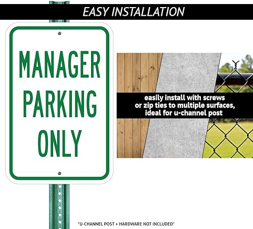 Miniatura 2 de Bicycle Parking by Permit Only C.V.S. 21210 (con gráfico de bicicleta)  Señal de estacionamiento de aluminio de calibre pesado de 12 x 18 pulgadas