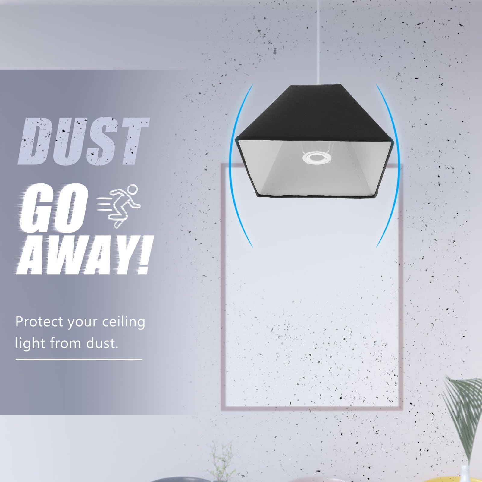 Paralume Nero per Lampada E27/e14, Diffusore di Luce Decorativo per Camera da Letto, Stile Semplice e Delicato, Atmosfera Naturale e Calda